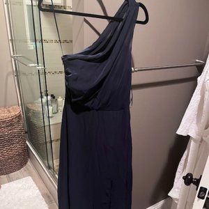 Birdy Grey Kira Navy Chiffon Dress with Slit in Medium - Tags On